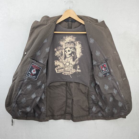 House of Howe Reconstructed Blazer Jacket Skull Lining Men's Size 42 Vtg Y2K - Picture 10 of 16